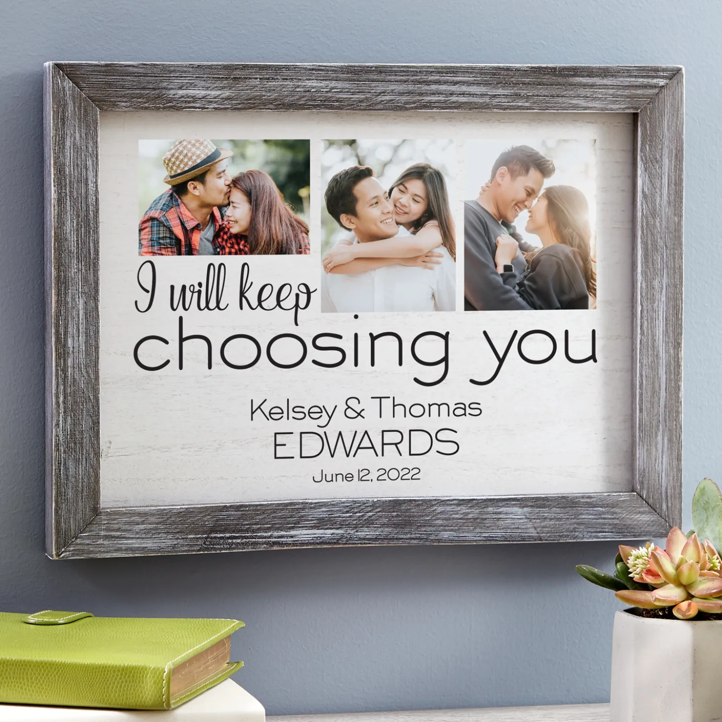 Keep Choosing You Photo Barnwood Frame