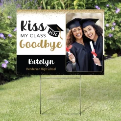 Kiss Goodbye Graduation Photo Yard Sign