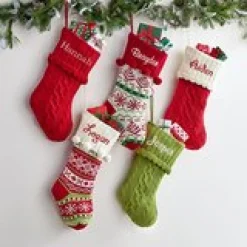 Knit Snowflake/Knit Argyle Stocking Collection