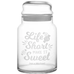 Life Is Short, Make It Sweet Glass Treat Jar