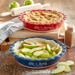 Life Is Sweet Stoneware Pie Dish