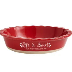 Life Is Sweet Stoneware Pie Dish