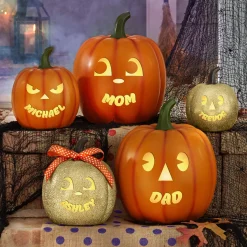 Light-Up Goofy Faces Pumpkin