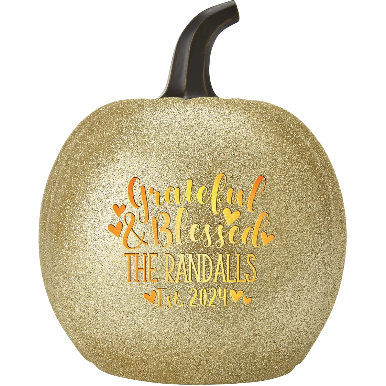 Light-Up Grateful & Blessed Pumpkin