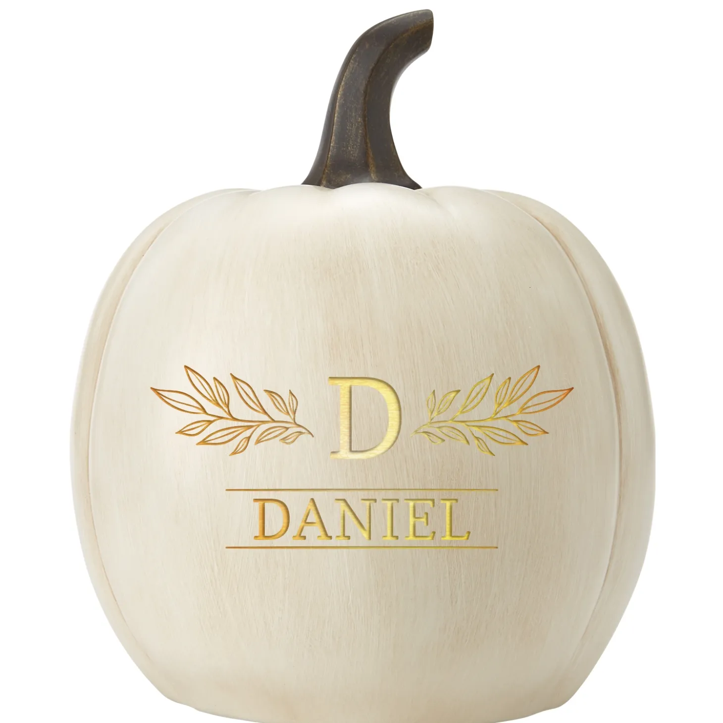 Light-Up Laurel Branch Pumpkin