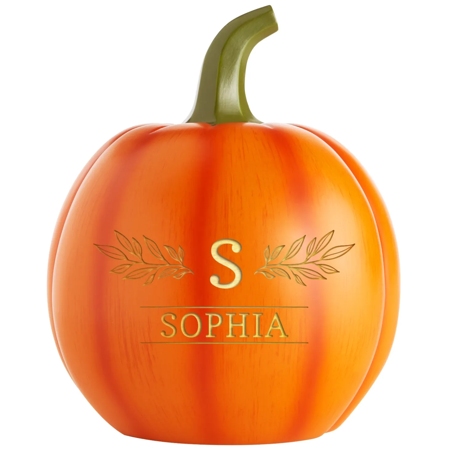 Light-Up Laurel Branch Pumpkin