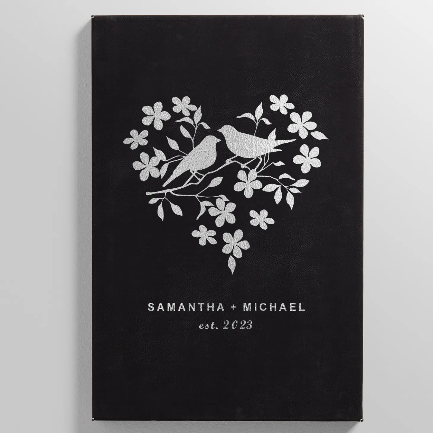 Love Birds Leather Wall Art