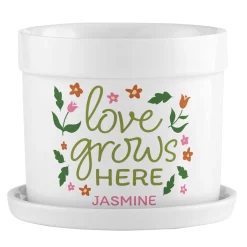 Love Grows Here Planter With Tray