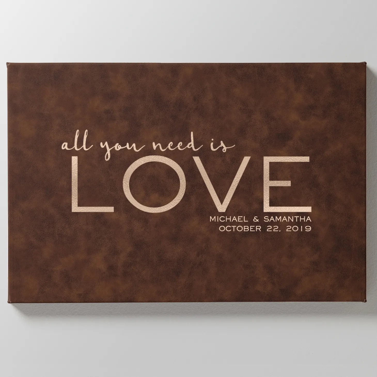 Love is All You Need Leather Wall Art