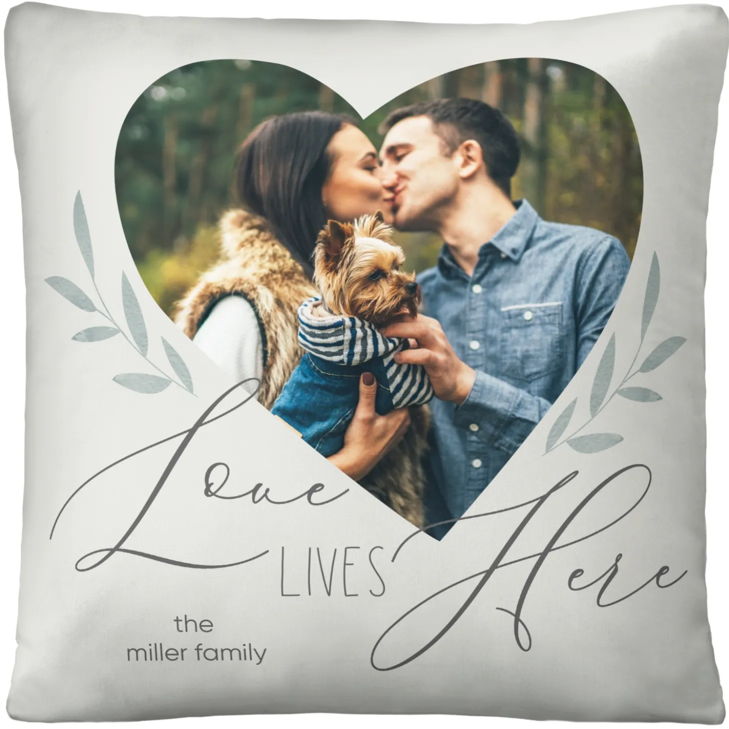 Love Lives Here Photo Throw Pillow