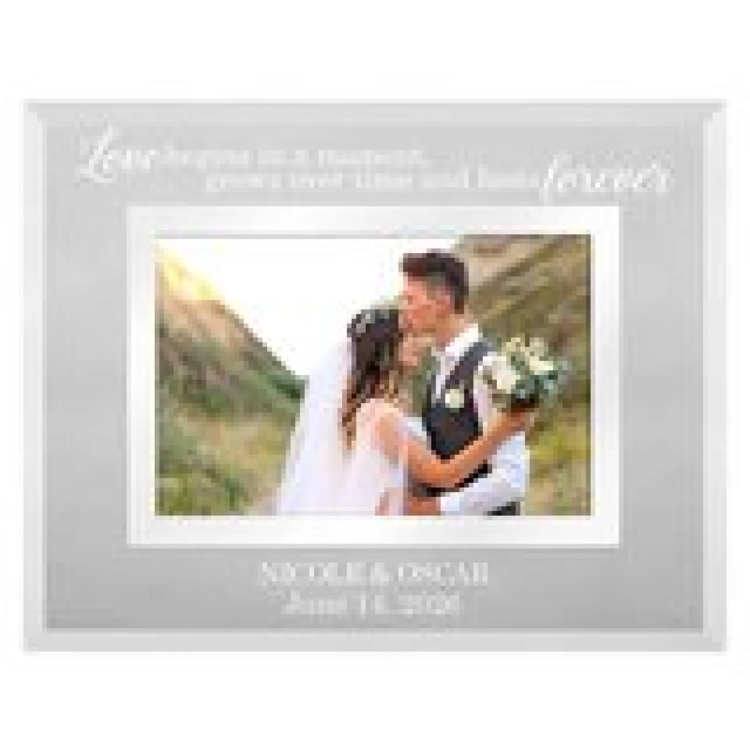 Love that Lasts Forever Anniversary Glass Picture Frame