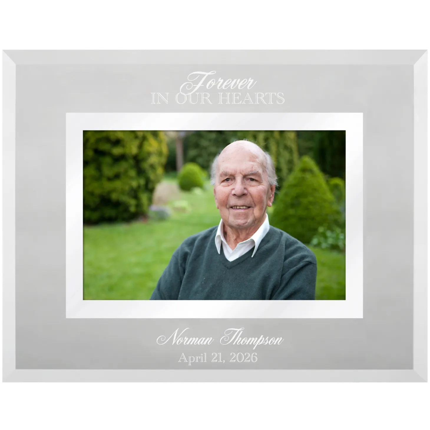 Memorial Etched Glass Frame