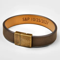 Men's Hidden Message Leather Bracelet