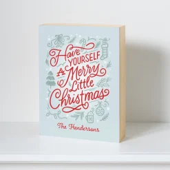 Merry Little Christmas Wood Block