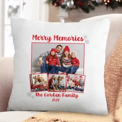 Merry Memories Photo Throw Pillow