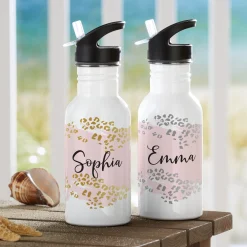 Metallic Leopard Water Bottle