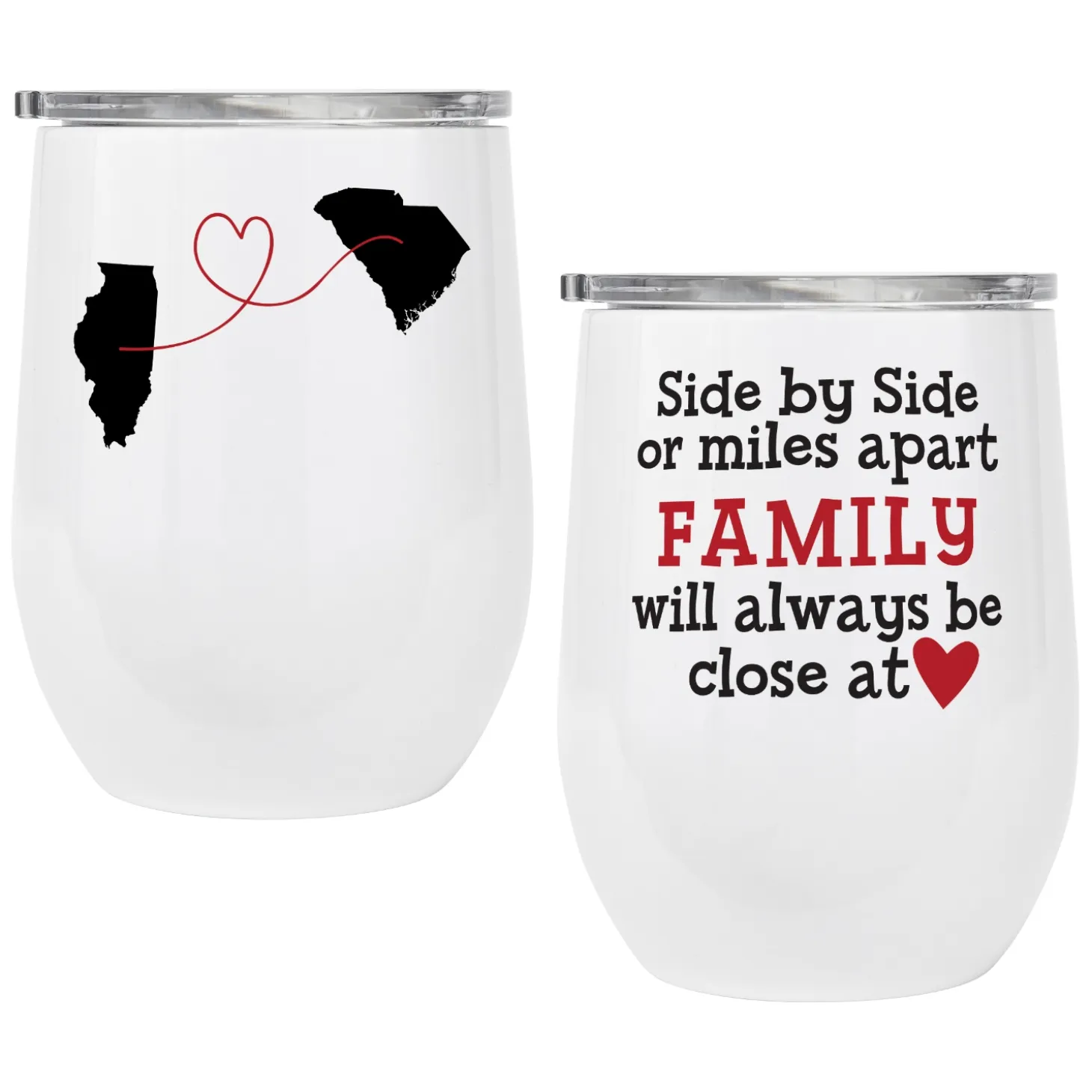 Miles Apart, Close At Heart Insulated Wine Tumbler