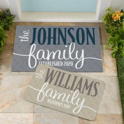 Modern Family Name Doormat