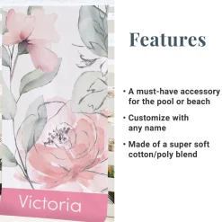 Modern Floral Beach Towel