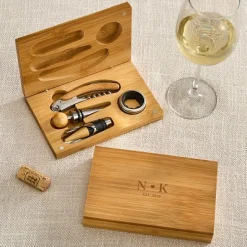 Modern Initials Bamboo Wine Gift Set .product-info-decoration { display: inline-flex; justify-content: space-between; align-items: center; border-radius: 0.4rem; background-color: #E8E8E8; padding: 0.2rem 0.4rem; font-size: 1.4rem; line-height: 1.6rem; font-weight: var(--font-weight-semibold); letter-spacing: 0.042rem; text-transform: uppercase; --decoration-icon-url: ''; /* will be dynamically set */}.product-info-decoration.badge-icon::before { content: ''; width: 2rem; height: 2rem; background: var(--decoration-icon-url) no-repeat; background-size: 100% 100%; display: block; margin-right: 0.4rem;} Laser Engraved