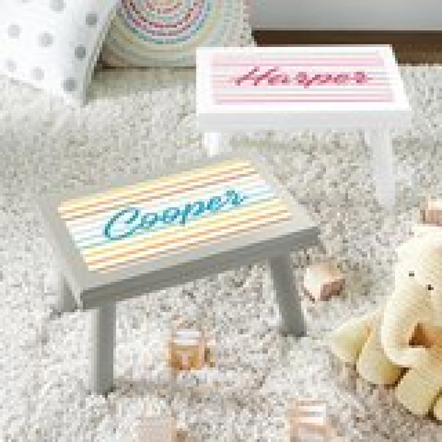 Modern Stripes Step Stool
