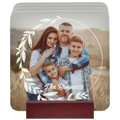 Modern Wreath Photo Coasters