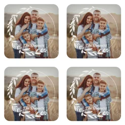 Modern Wreath Photo Coasters