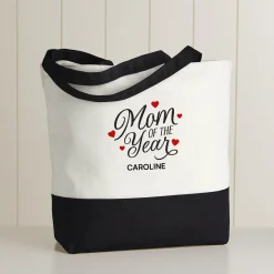 Mom of the Year Zippered Tote Bag