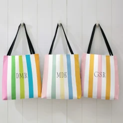 Monogram Stripes Tote Bag