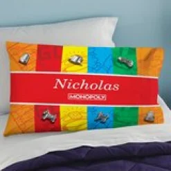 Monopoly Color Block with Tokens Pillowcase