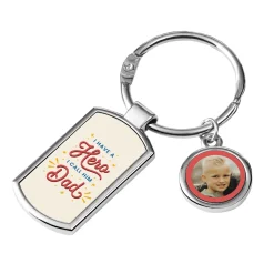 My Dad is My Hero Photo Key Chain