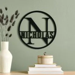 Name and Initial Lasered Acrylic Wall Sign