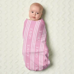 Name in Stripes Baby Swaddle Blanket