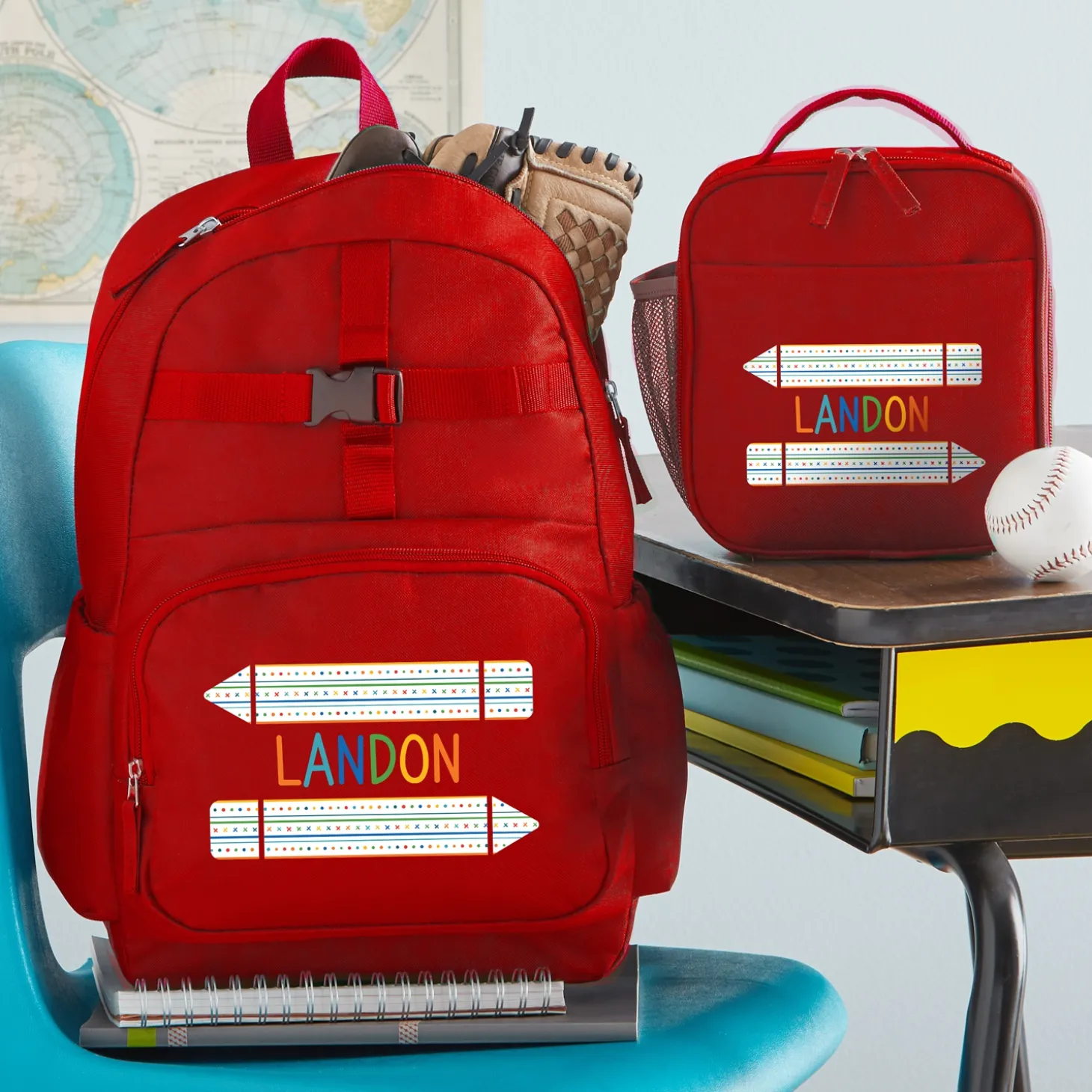 Name In Stripes Red Backpack Collection