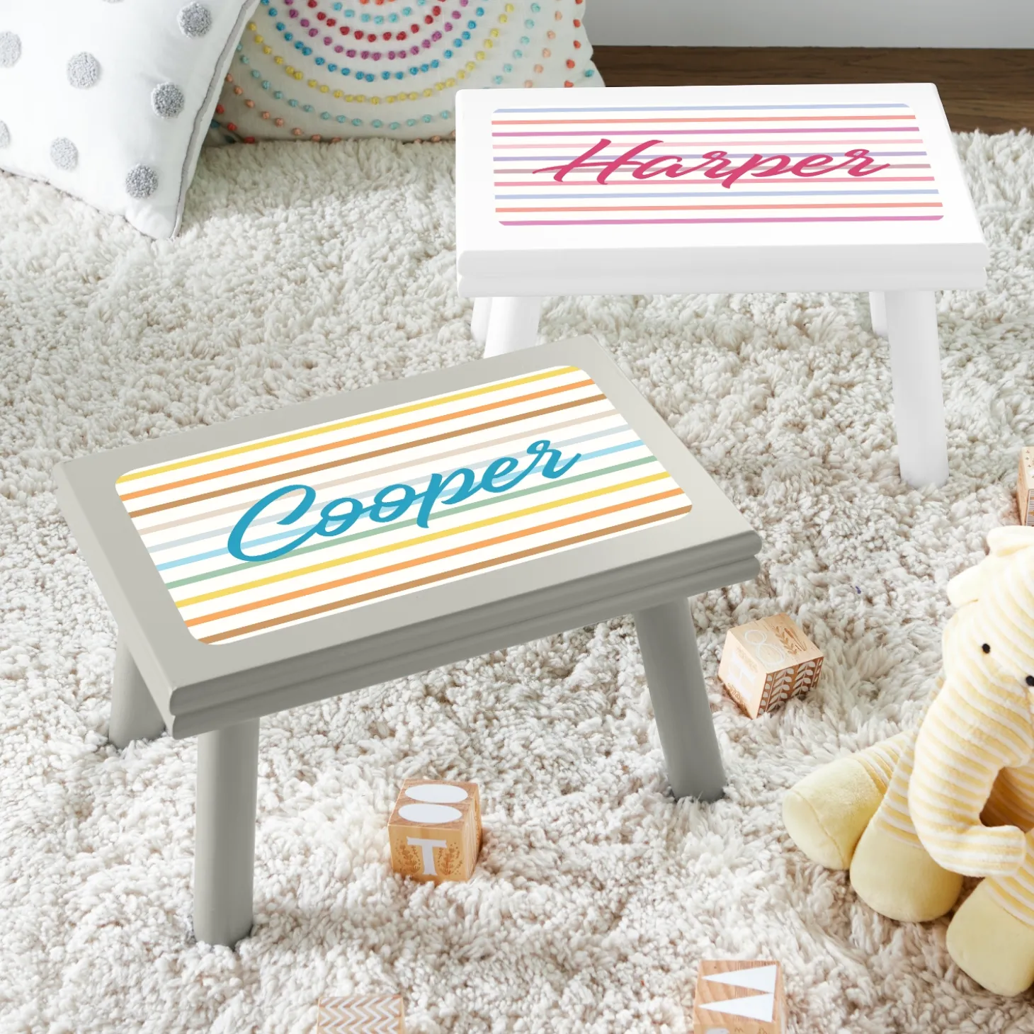 Name in Stripes Step Stool