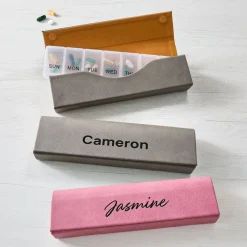Name Large Pill Organizer .product-info-decoration { display: inline-flex; justify-content: space-between; align-items: center; border-radius: 0.4rem; background-color: #E8E8E8; padding: 0.2rem 0.4rem; font-size: 1.4rem; line-height: 1.6rem; font-weight: var(--font-weight-semibold); letter-spacing: 0.042rem; text-transform: uppercase; --decoration-icon-url: ''; /* will be dynamically set */}.product-info-decoration.badge-icon::before { content: ''; width: 2rem; height: 2rem; background: var(--decoration-icon-url) no-repeat; background-size: 100% 100%; display: block; margin-right: 0.4rem;} Laser Engraved