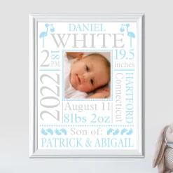 New Baby Photo Announcement Framed Print