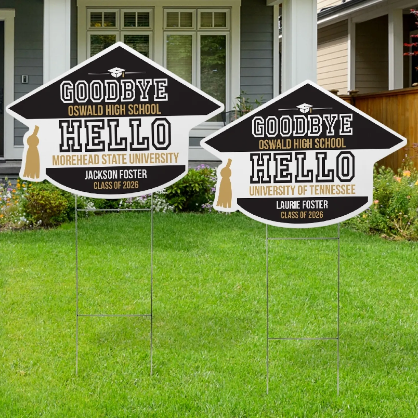 New Beginnings Graduation Cap Yard Sign