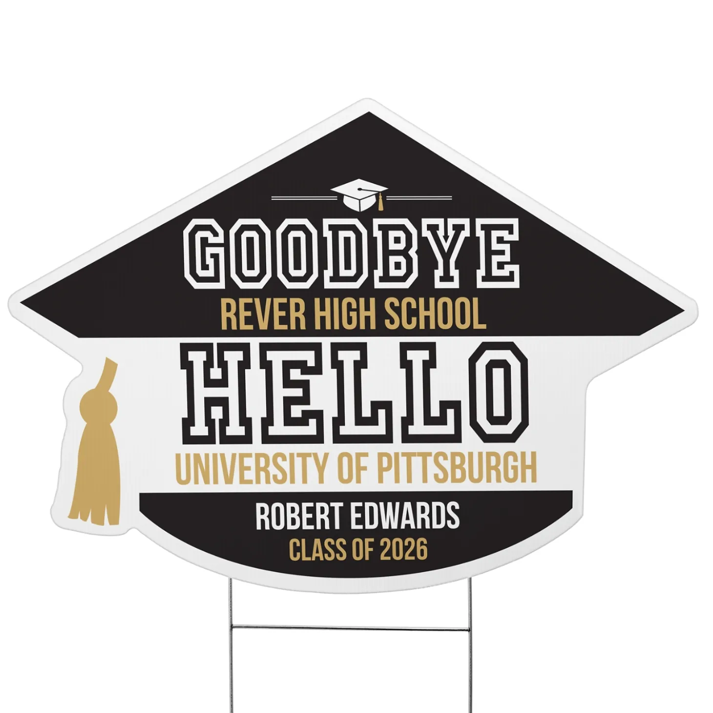 New Beginnings Graduation Cap Yard Sign