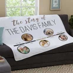Our Family Story Photo Plush Blanket