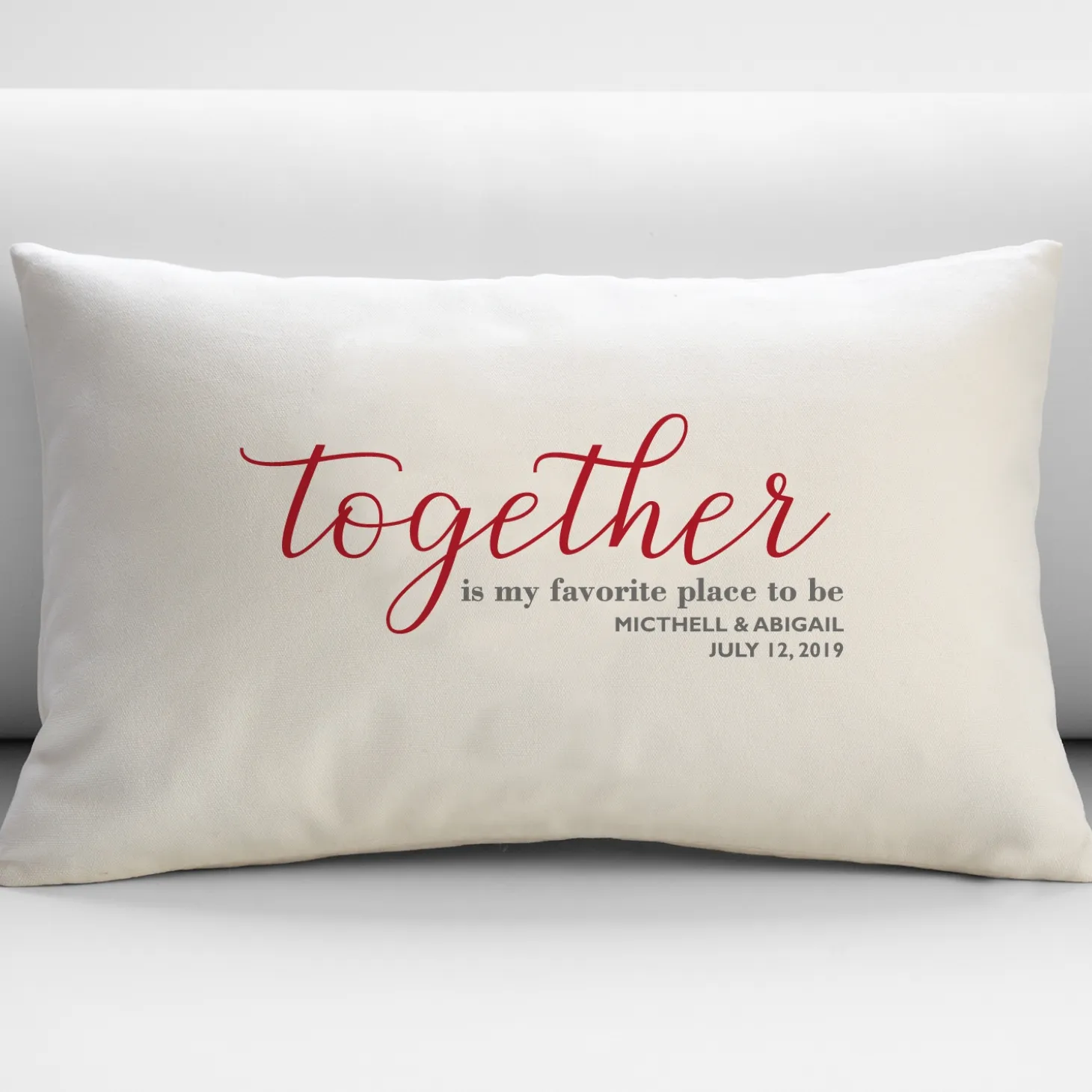 Our Favorite Place to Be Throw Pillow
