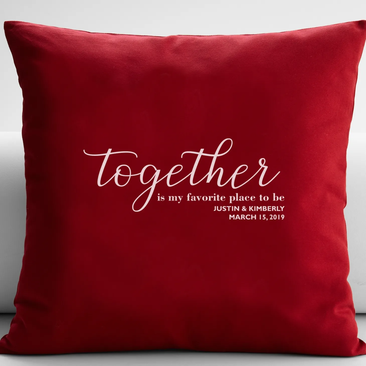Our Favorite Place to Be Throw Pillow
