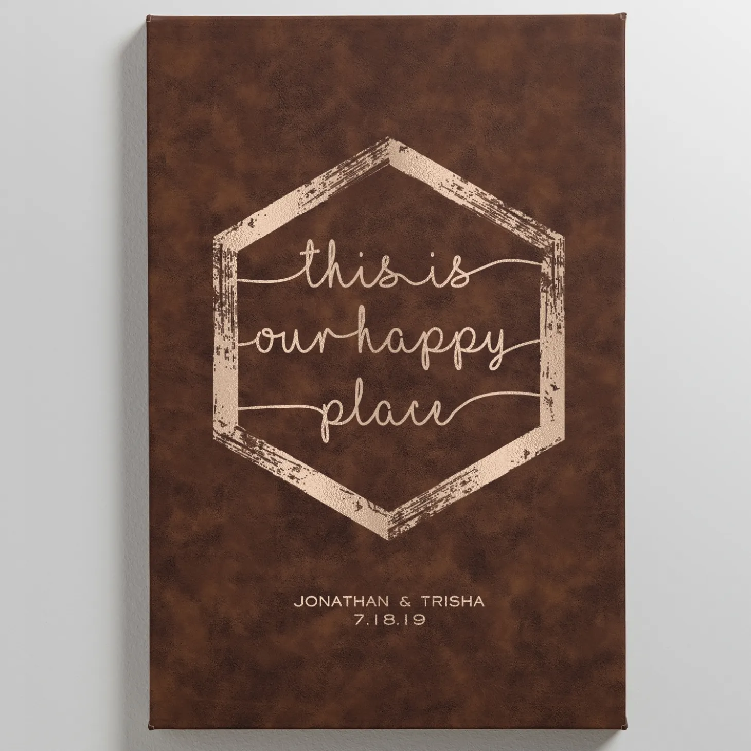 Our Happy Place Leather Wall Art