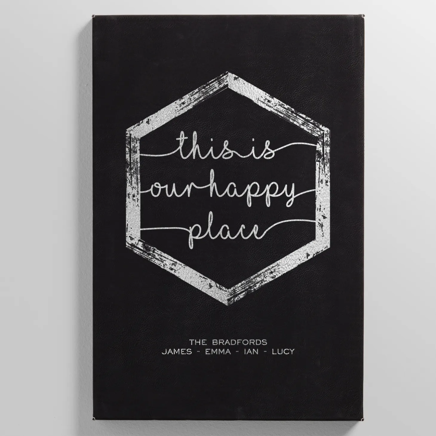 Our Happy Place Leather Wall Art
