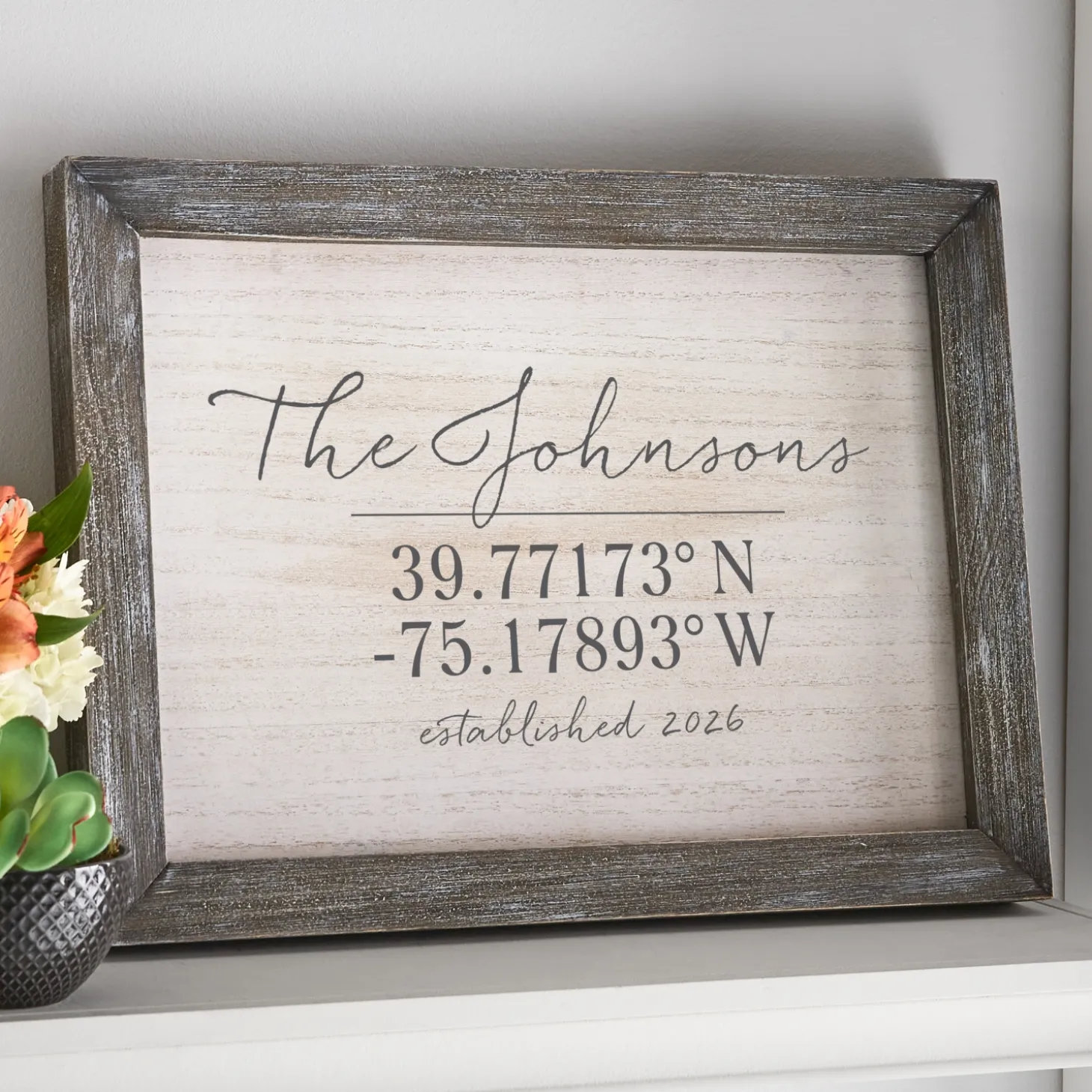 Our Home Coordinates Barnwood Framed Art