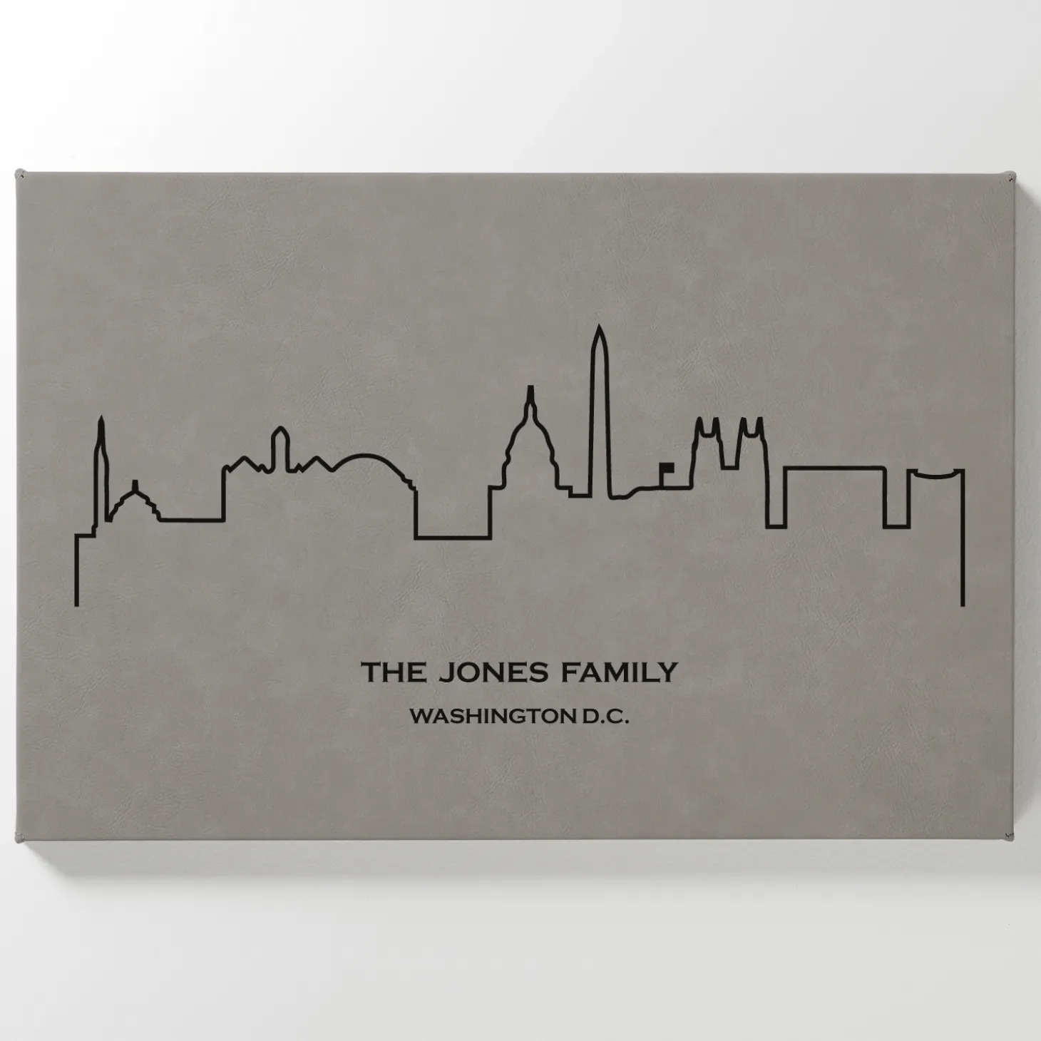 Our Home Skyline Leather Wall Art