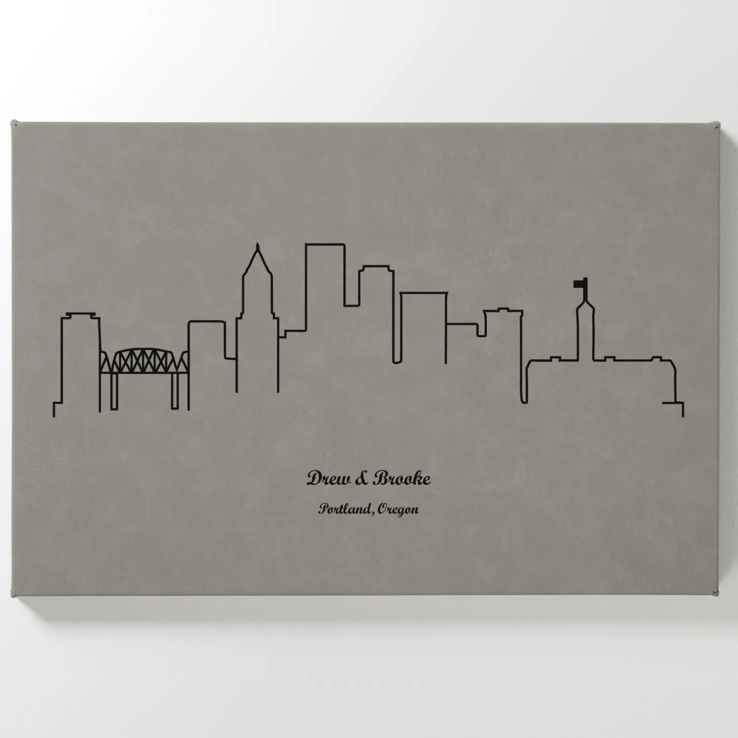 Our Home Skyline Leather Wall Art