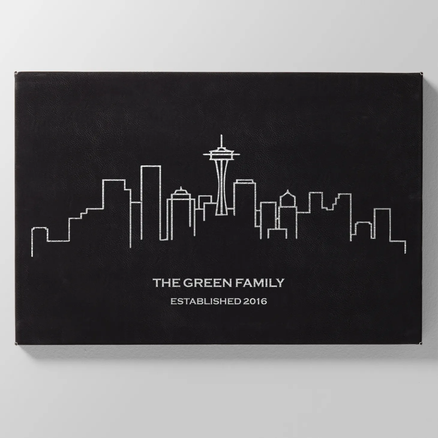 Our Home Skyline Leather Wall Art