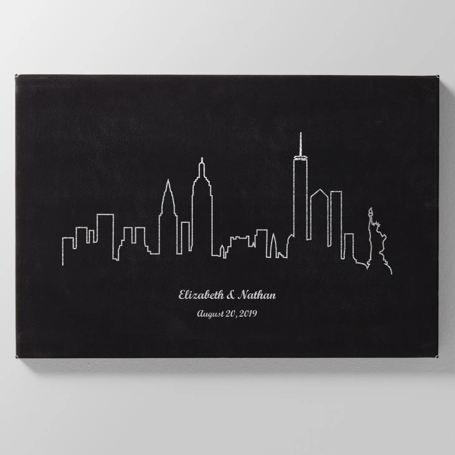 Our Home Skyline Leather Wall Art