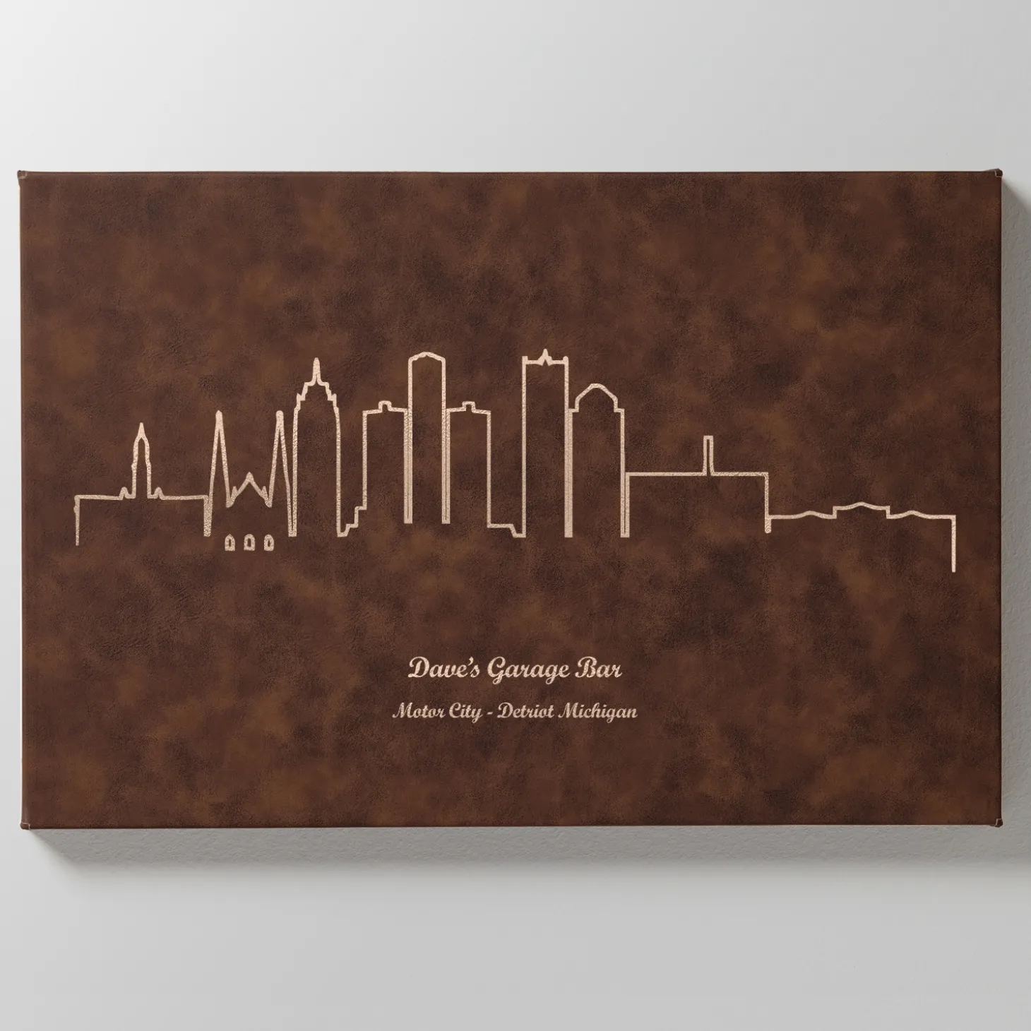 Our Home Skyline Leather Wall Art